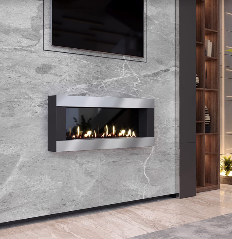 Биокамин "Русский огонь" Модерн 1100N настенный с декоративным стеклом (стемалитом) по цене 41 650 руб.