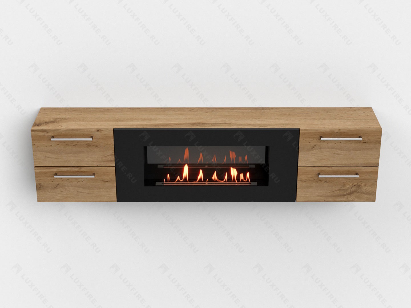 Тумба ТВ Lux Fire "Нева" настенная 1700 матовая, дуб вотан с биокамином 900 по цене 99 069 руб.