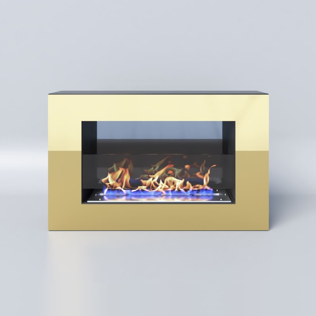 Биокамин "Русский огонь" Барокко 650N настенный с декоративным стеклом (стемалитом) по цене 33 350 руб.