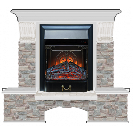 Бостон К Грот цветной (беленый дуб)+Majestic Black