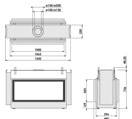 Газовый камин BellFires Horizon Bell Small Tunnel