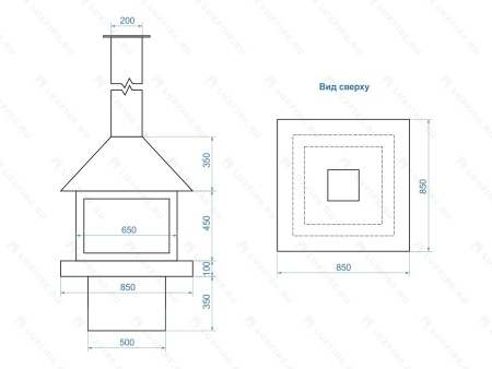 Островной биокамин Lux Fire Куб 850 по цене 391 133 руб.