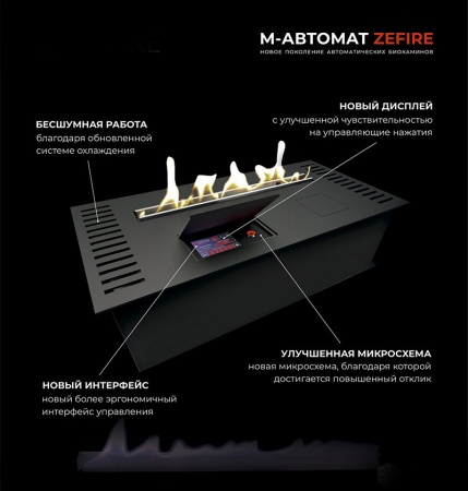 Автоматический биокамин ZeFire M 2200 шлифованный с ДУ по цене 639 000 руб.